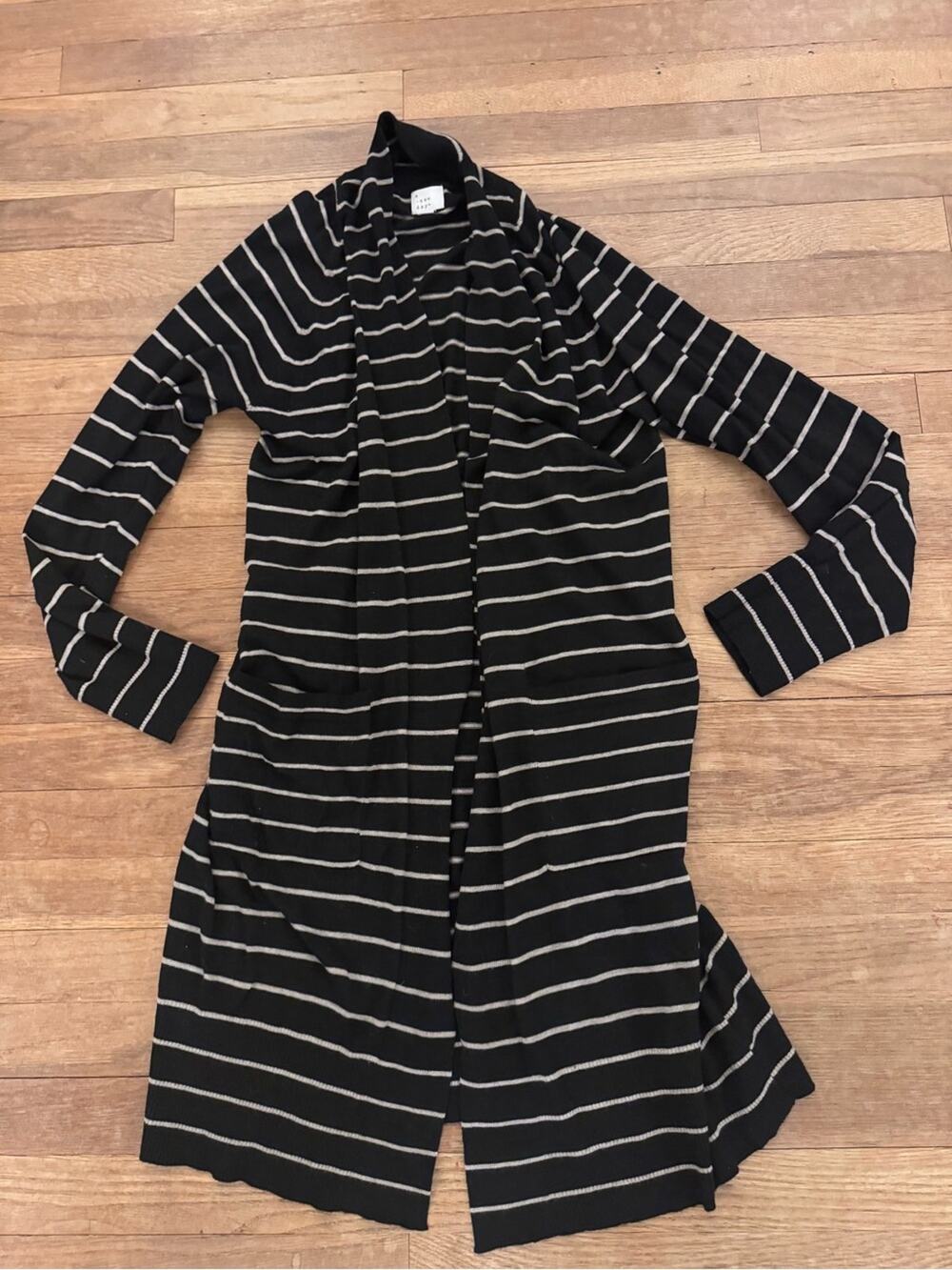A New Day Women's Black Striped Wool Blend Cardigan - Size S
 b36
